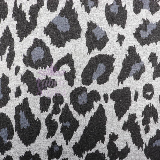 Grey Leopard Animal Loungewear Fabric