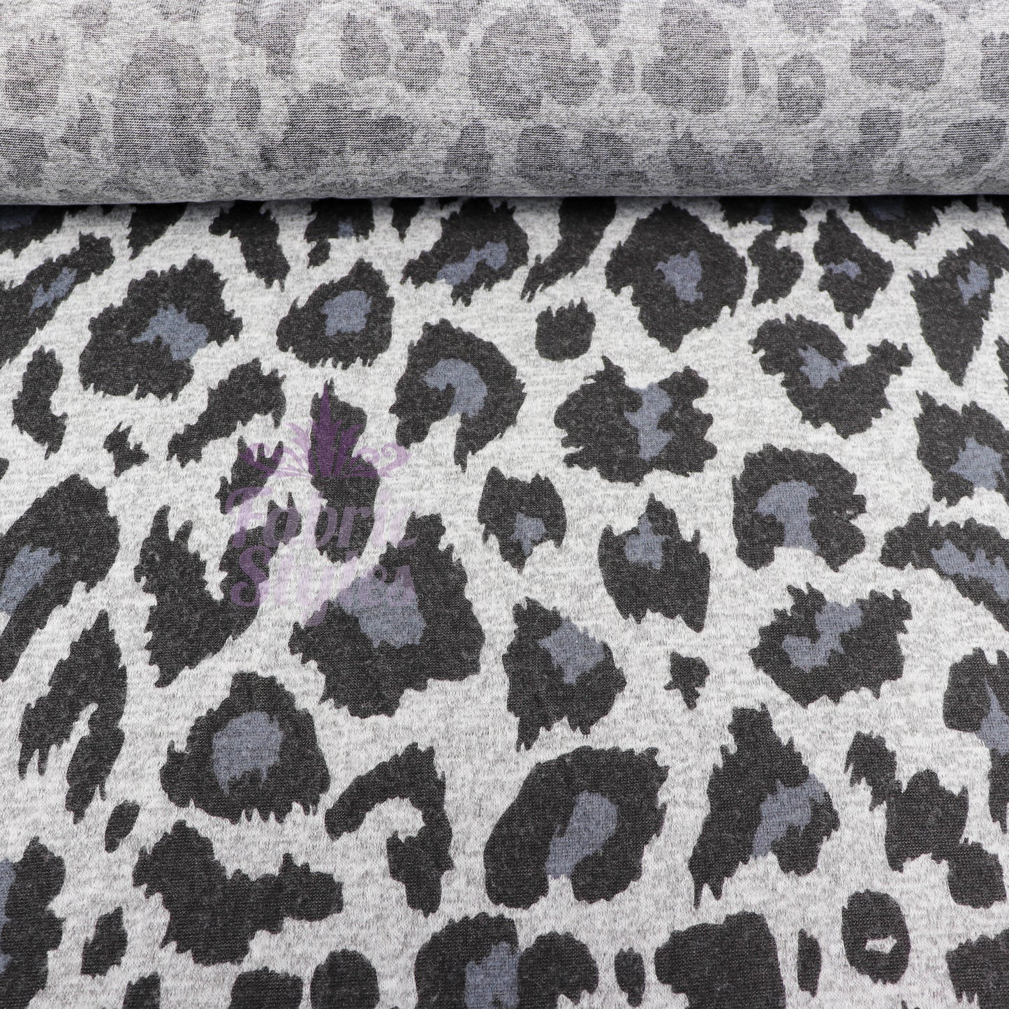 Grey Leopard Animal Loungewear Fabric