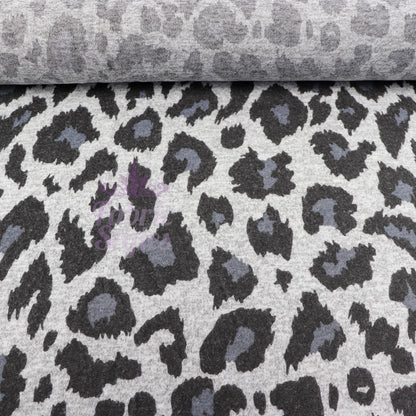Grey Leopard Animal Loungewear Fabric