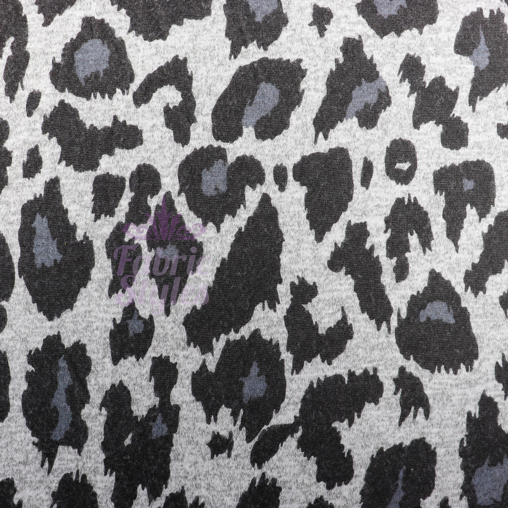 Grey Leopard Animal Loungewear Fabric