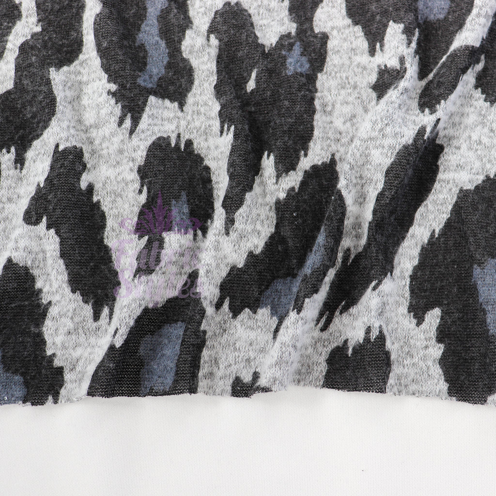 Grey Leopard Animal Loungewear Fabric