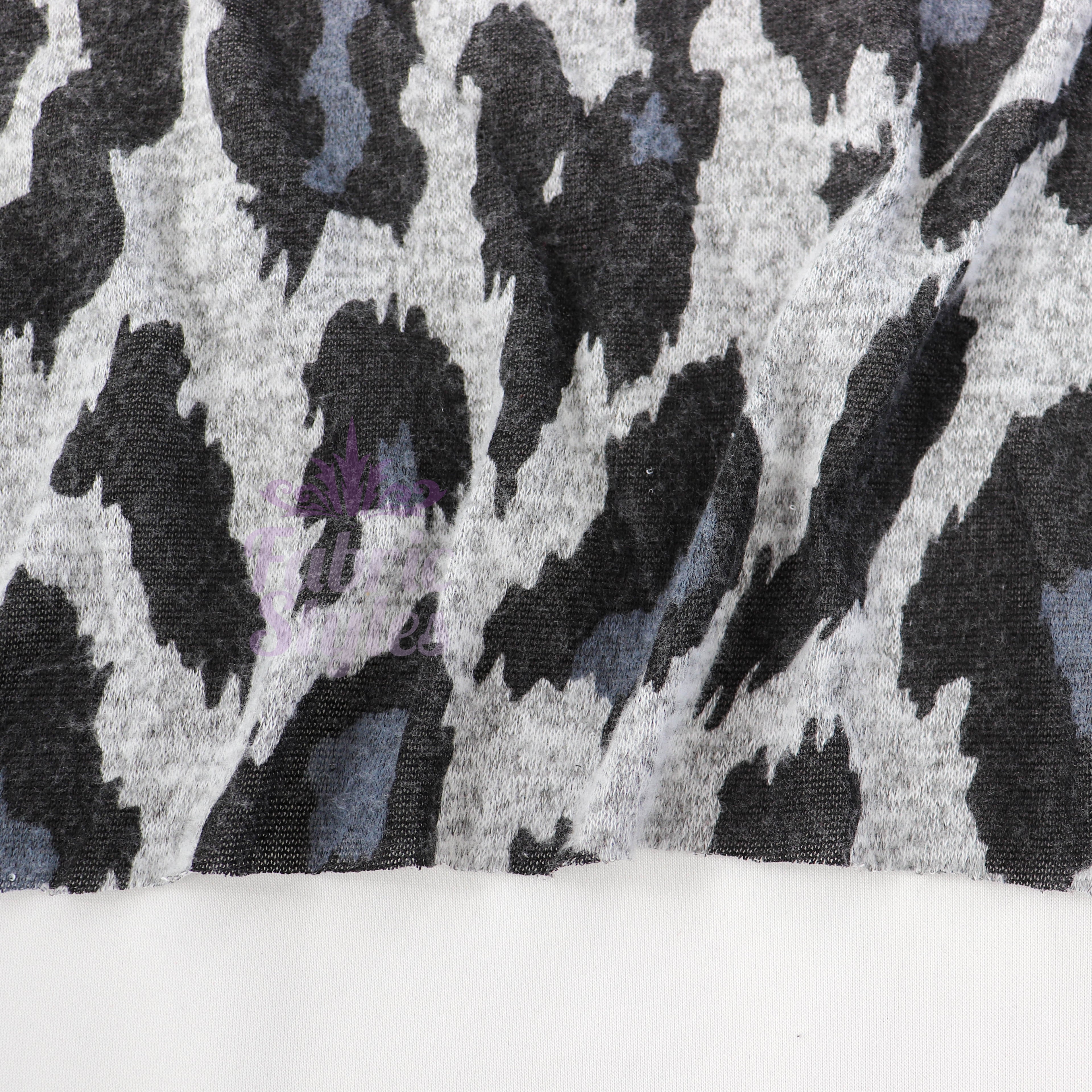 Grey Leopard Animal Loungewear Fabric