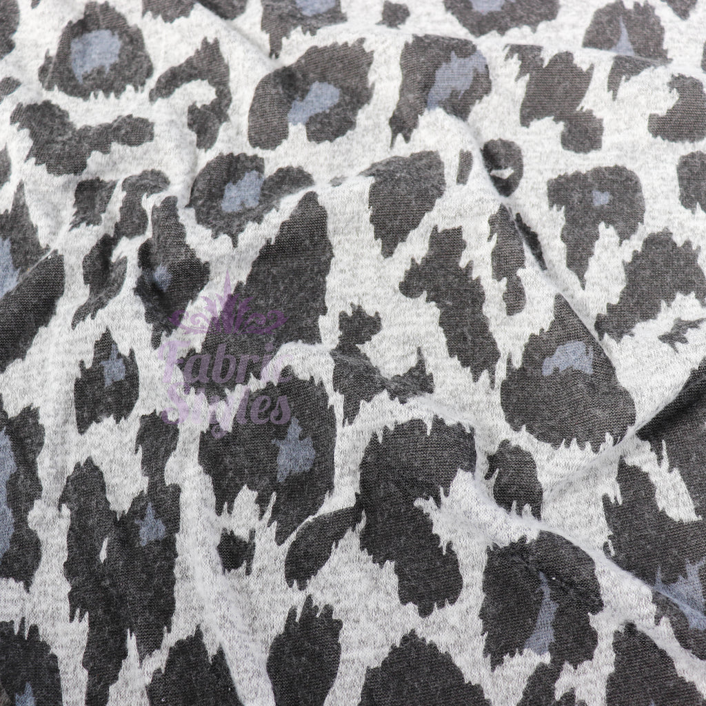 Grey Leopard Animal Loungewear Fabric