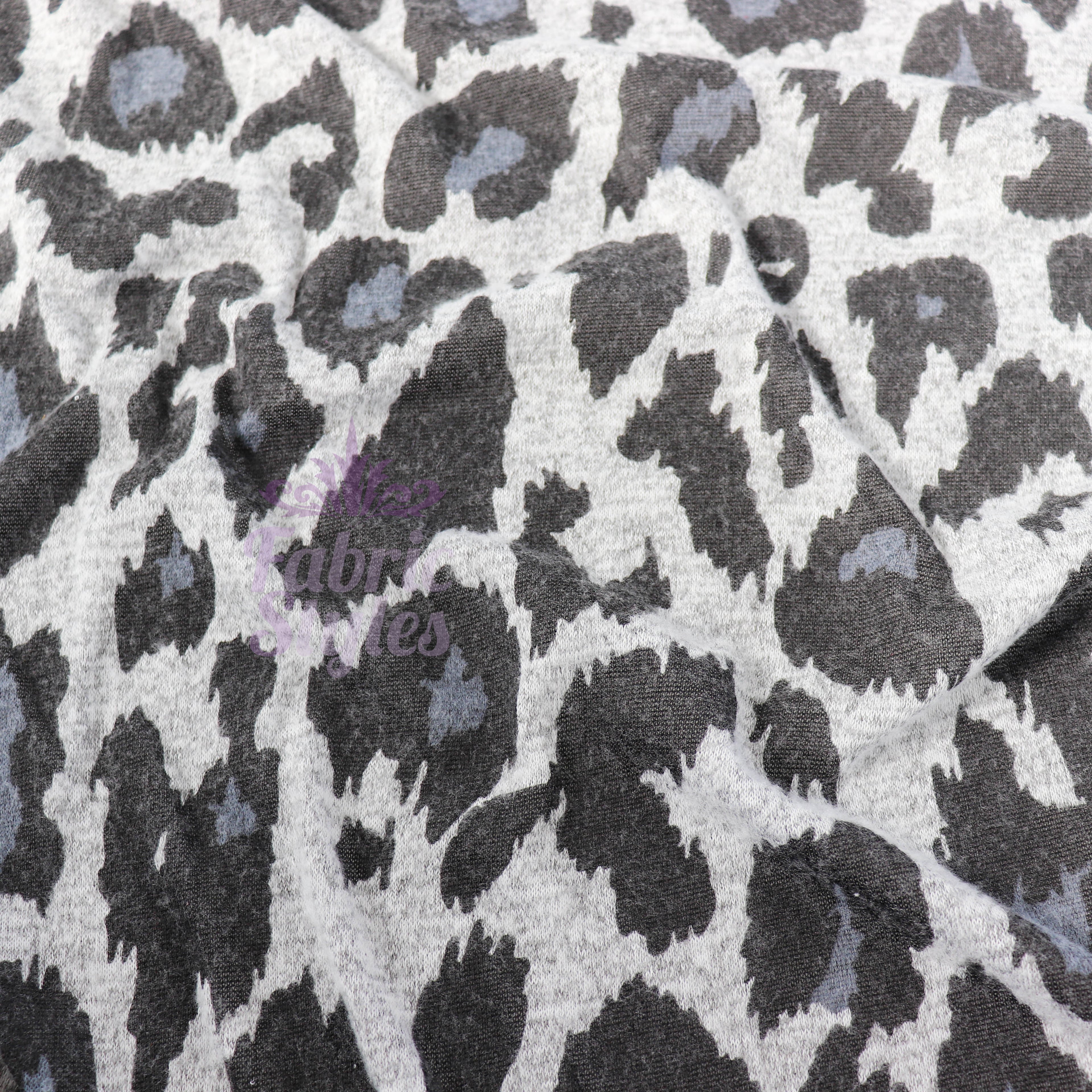Grey Leopard Animal Loungewear Fabric