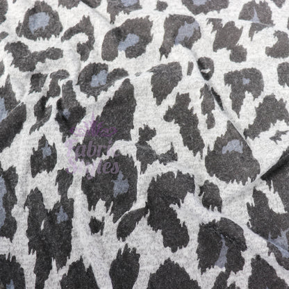 Grey Leopard Animal Loungewear Fabric
