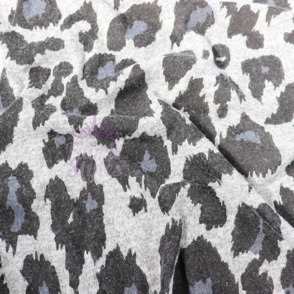 Grey Leopard Animal Loungewear Fabric