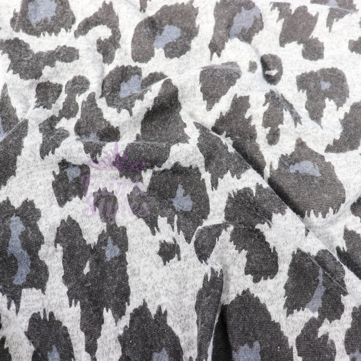 Grey Leopard Animal Loungewear Fabric