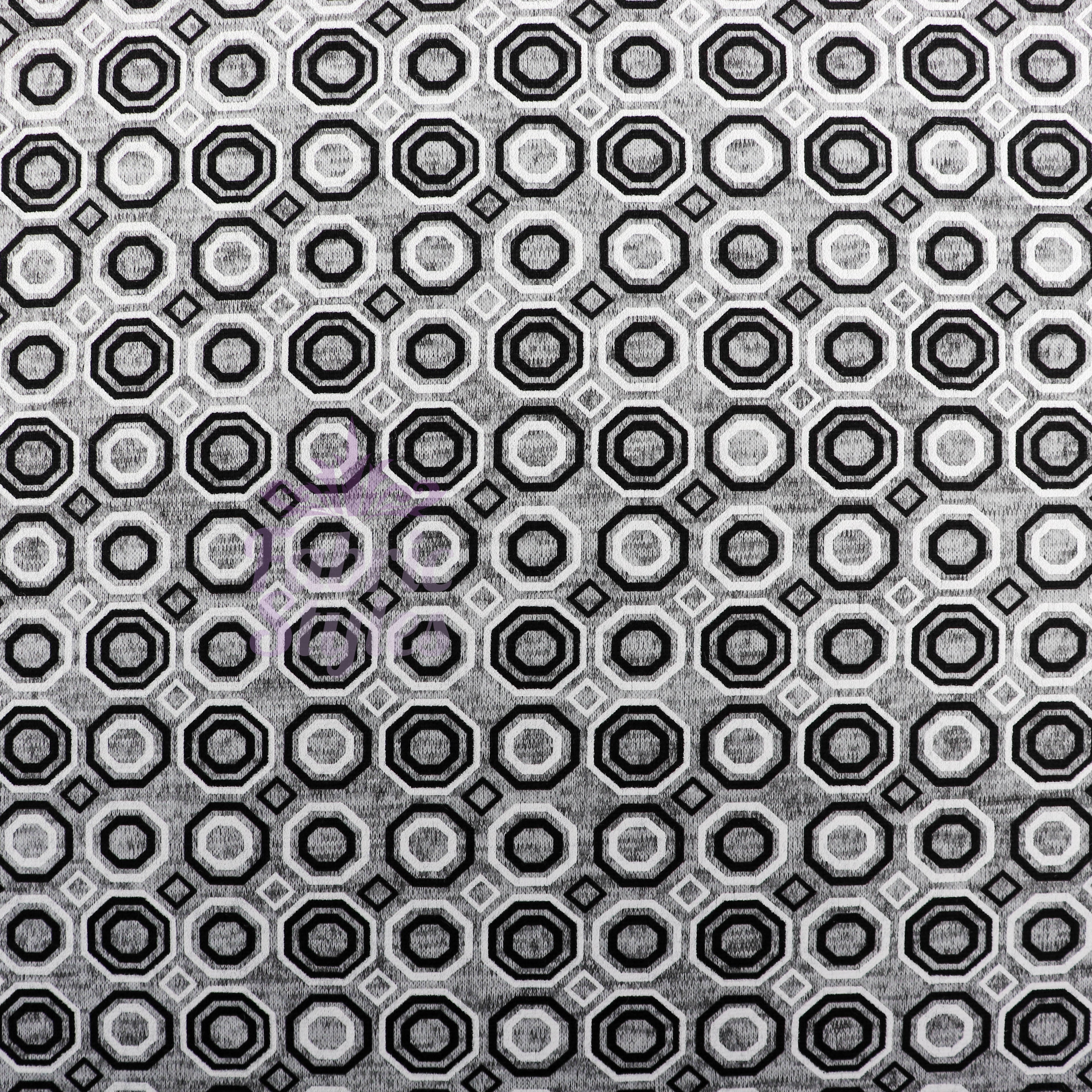 Grey Diamond Geometric Loungewear Fabric