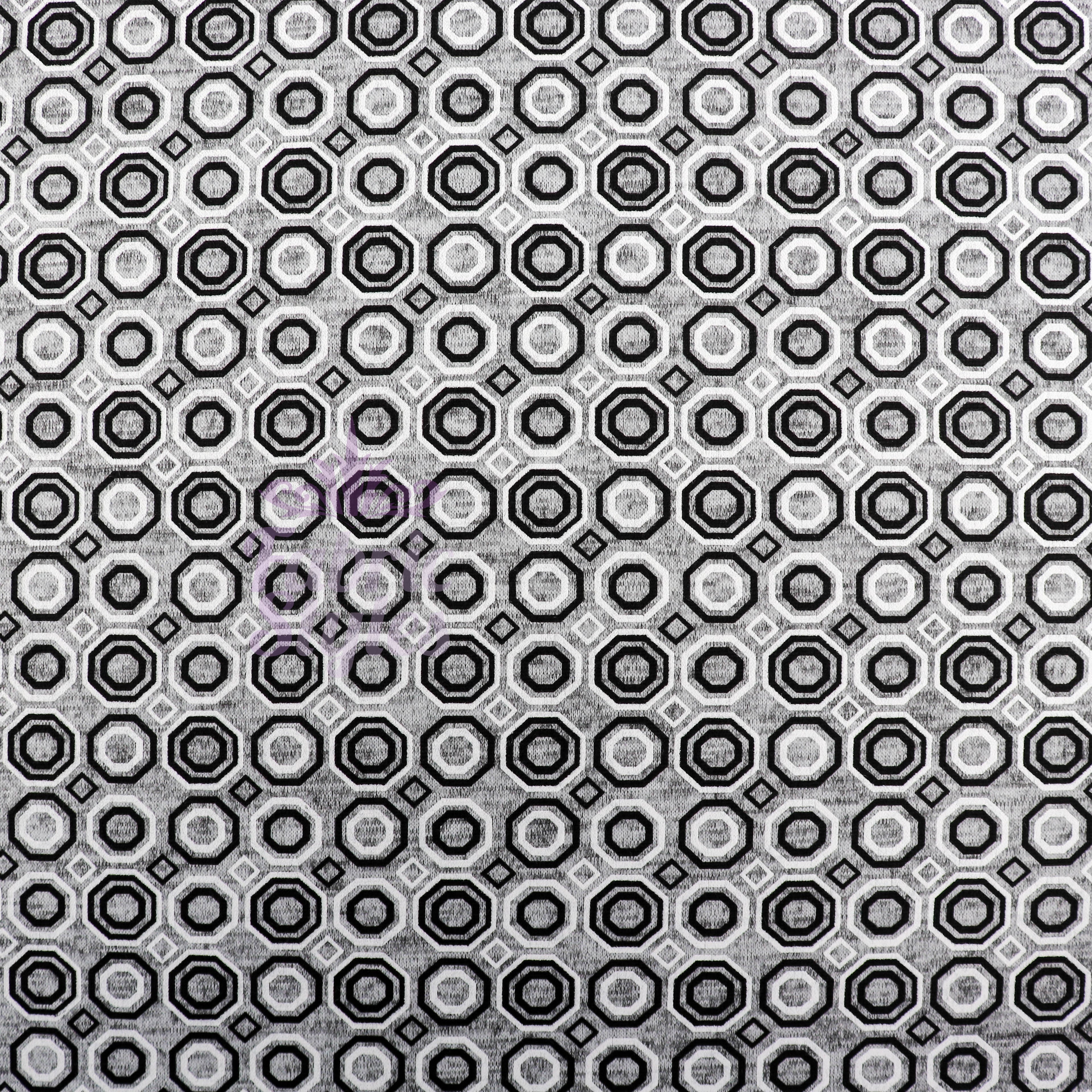 Grey Diamond Geometric Loungewear Fabric