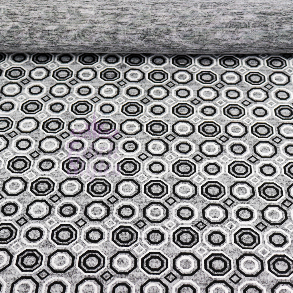 Grey Diamond Geometric Loungewear Fabric