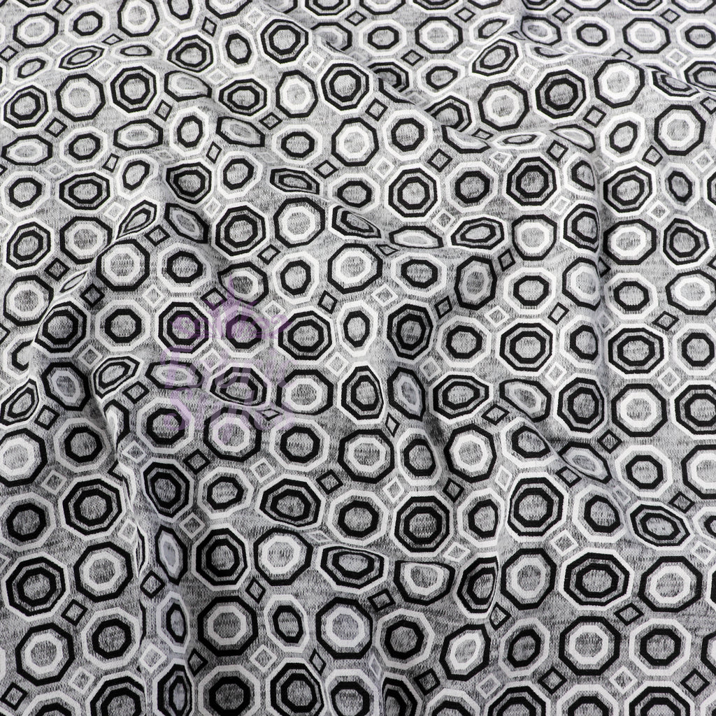 Grey Diamond Geometric Loungewear Fabric