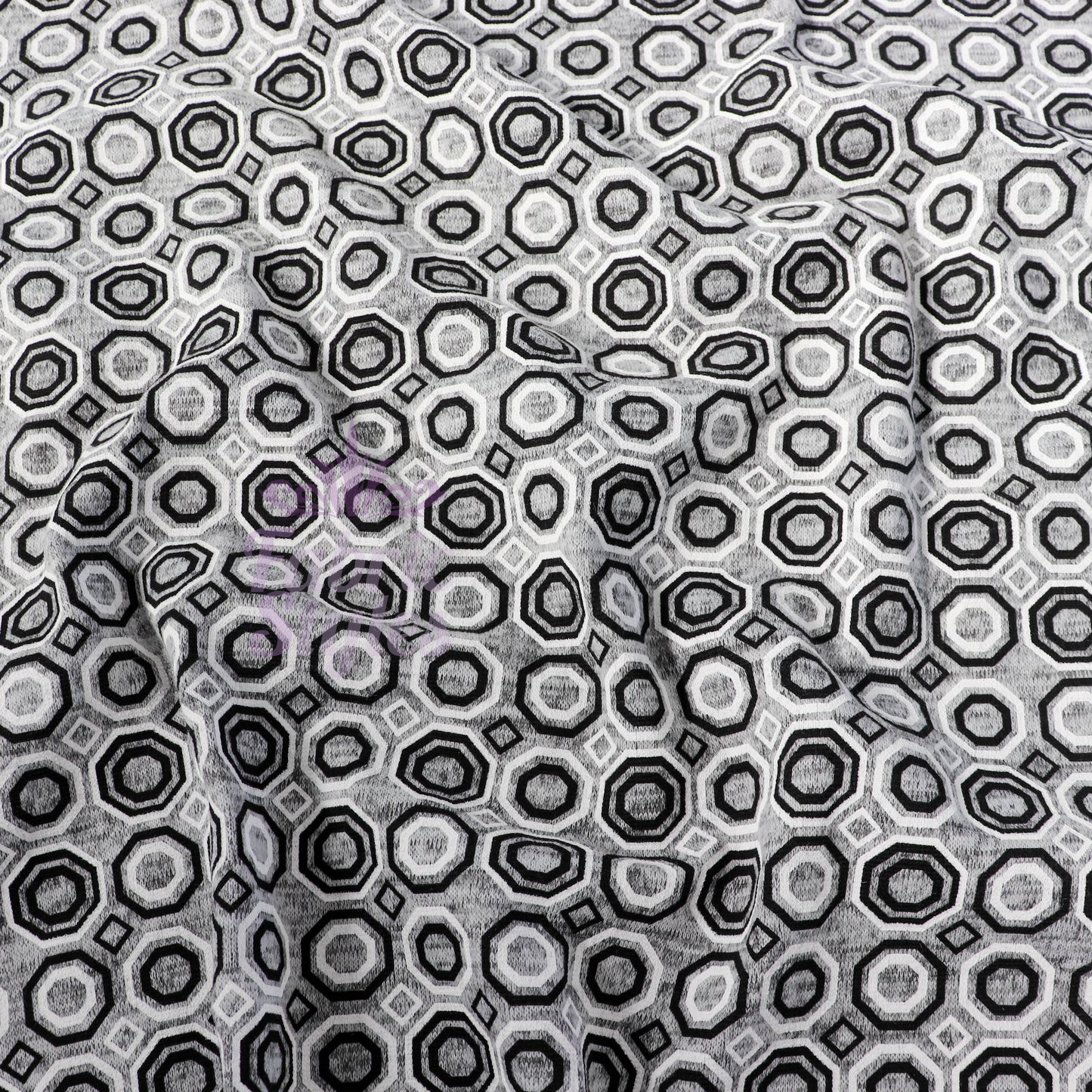 Grey Diamond Geometric Loungewear Fabric