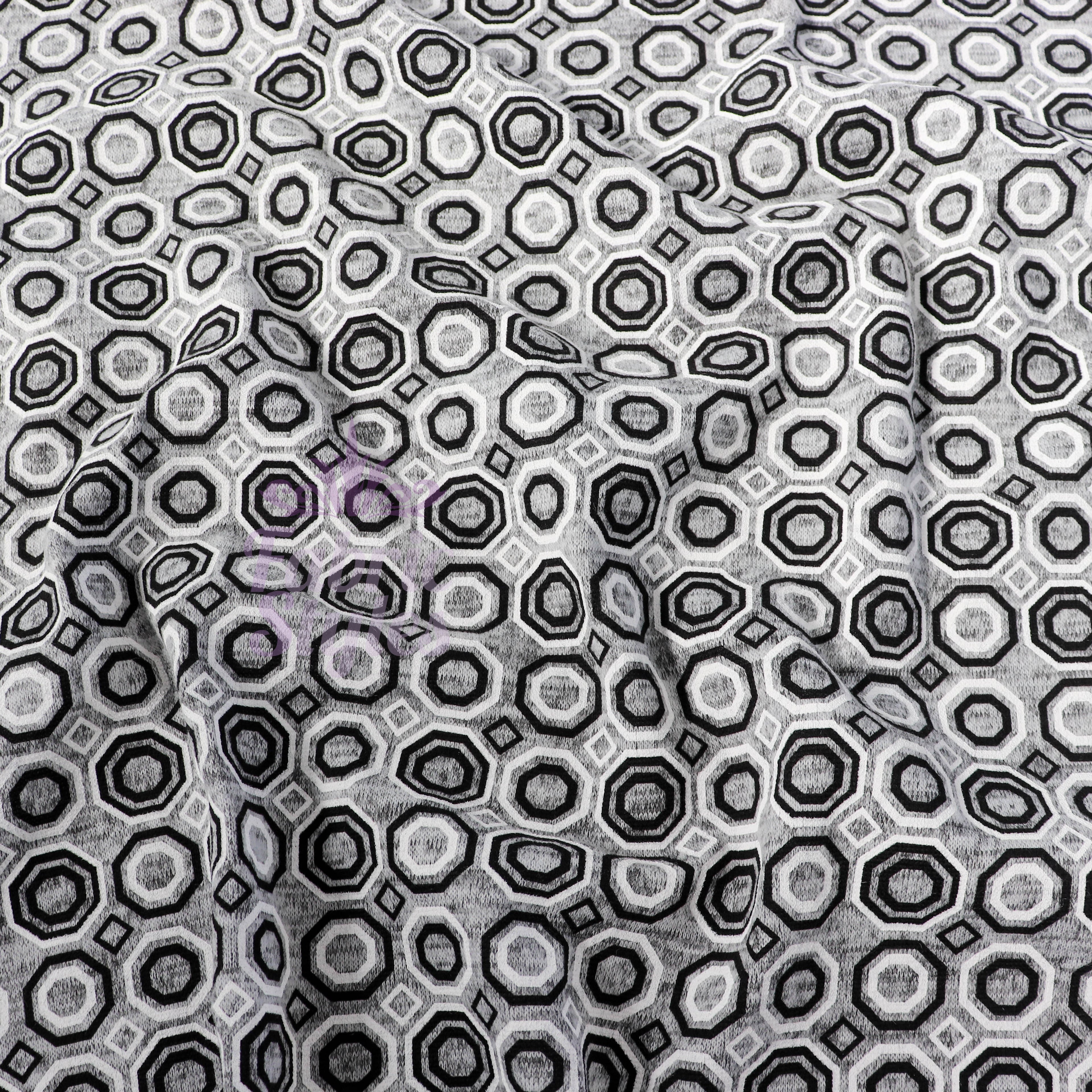 Grey Diamond Geometric Loungewear Fabric