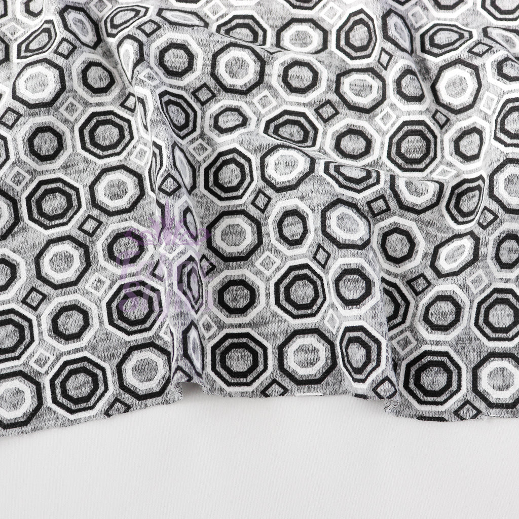 Grey Diamond Geometric Loungewear Fabric