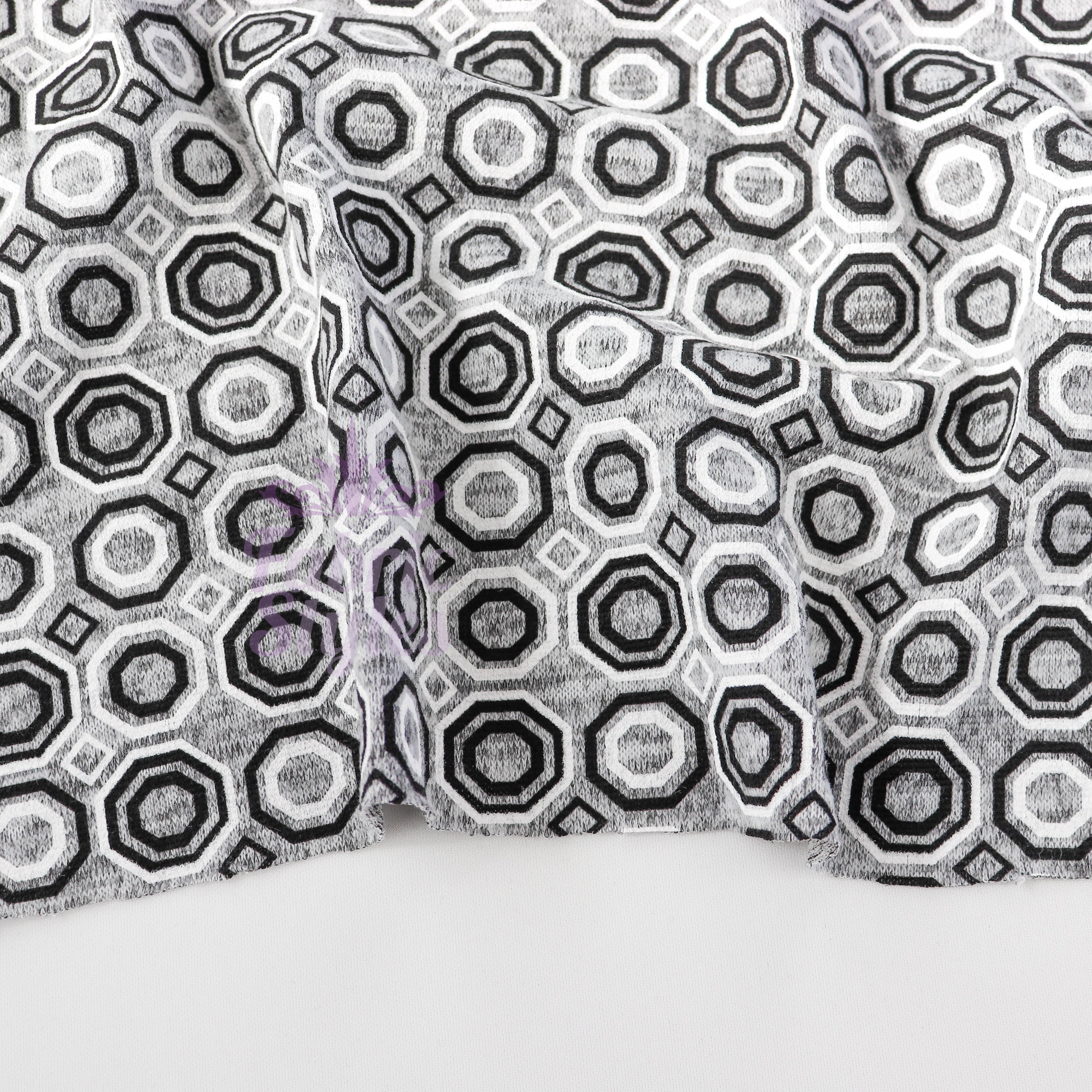 Grey Diamond Geometric Loungewear Fabric