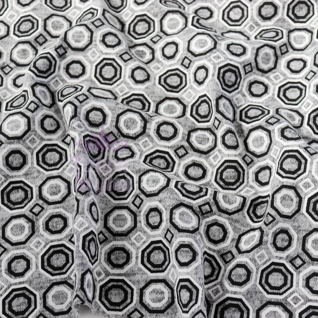 Grey Diamond Geometric Loungewear Fabric