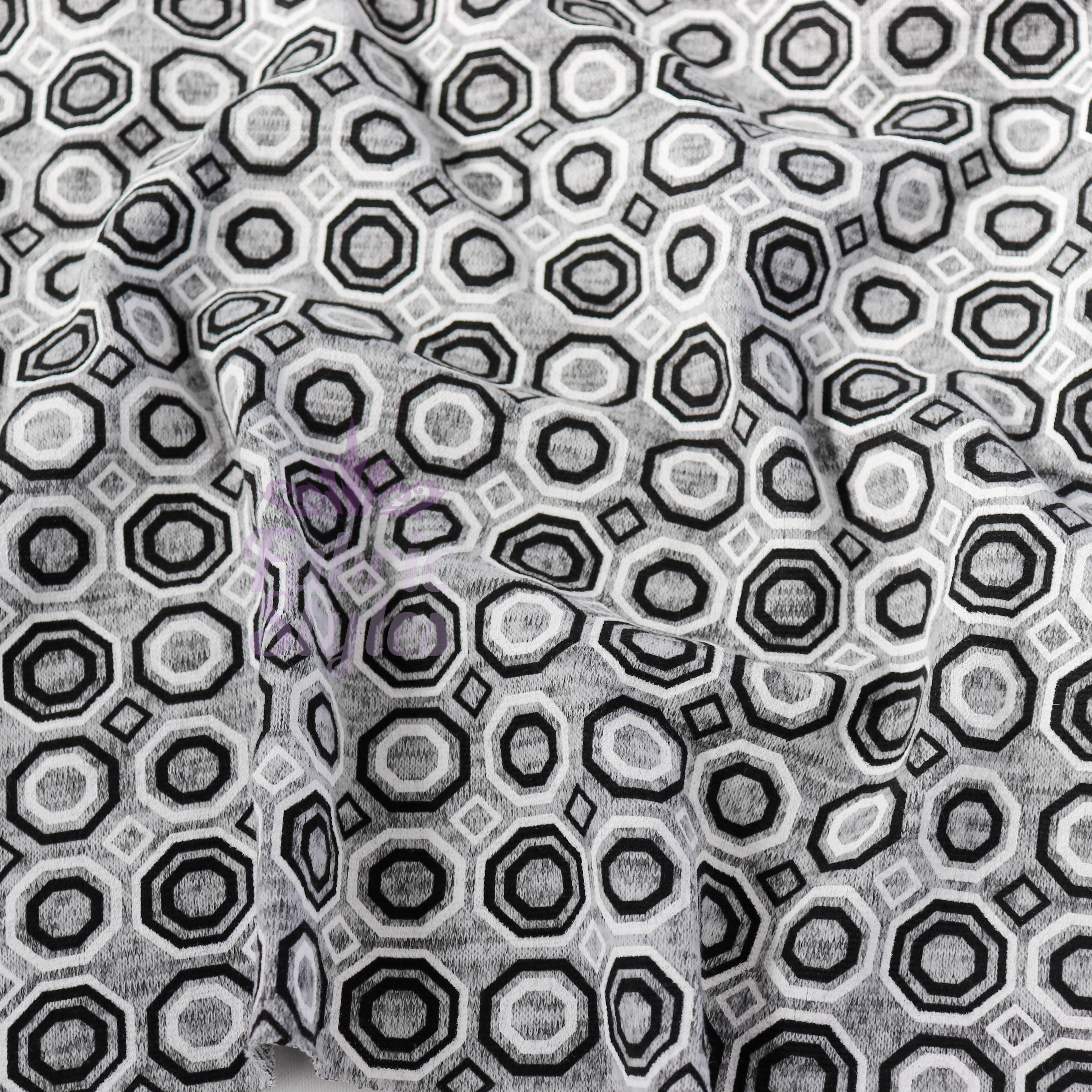 Grey Diamond Geometric Loungewear Fabric