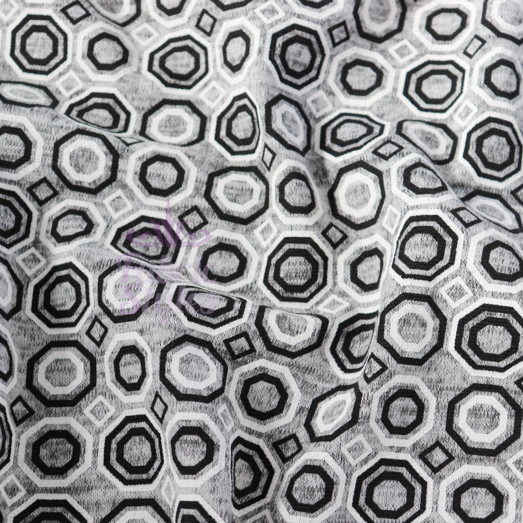 Grey Diamond Geometric Loungewear Fabric