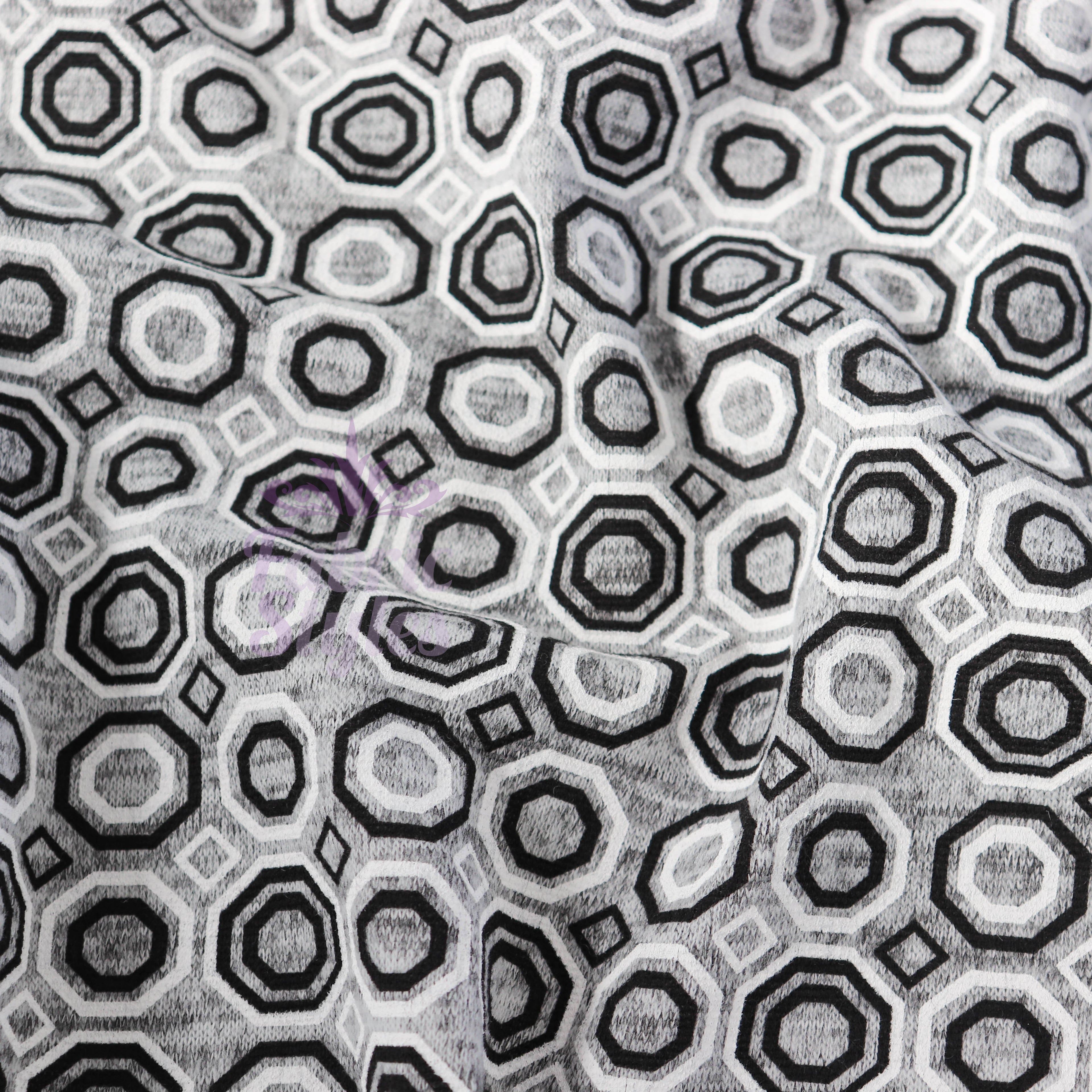 Grey Diamond Geometric Loungewear Fabric