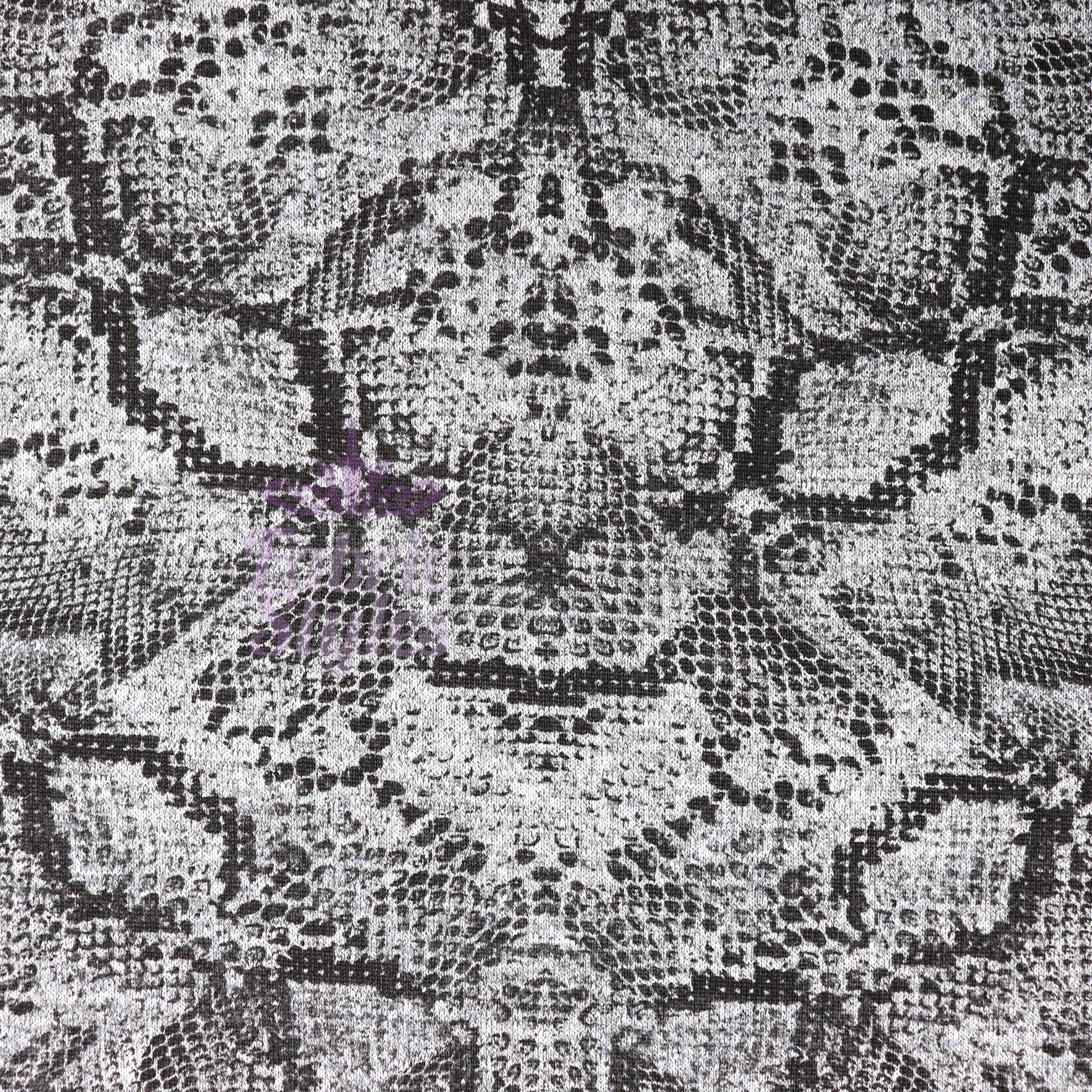 Grey Snake Animal Loungewear Fabric