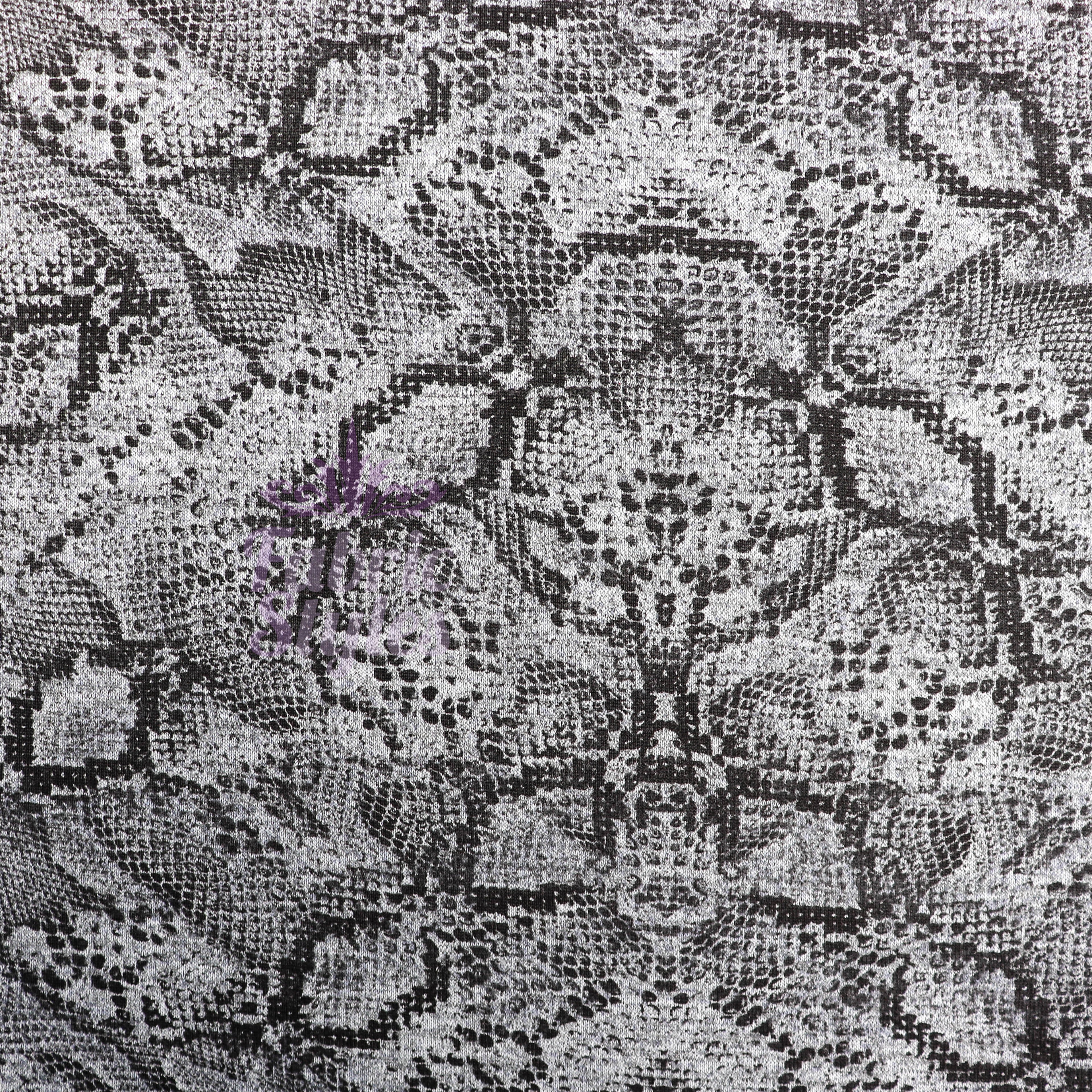 Grey Snake Animal Loungewear Fabric