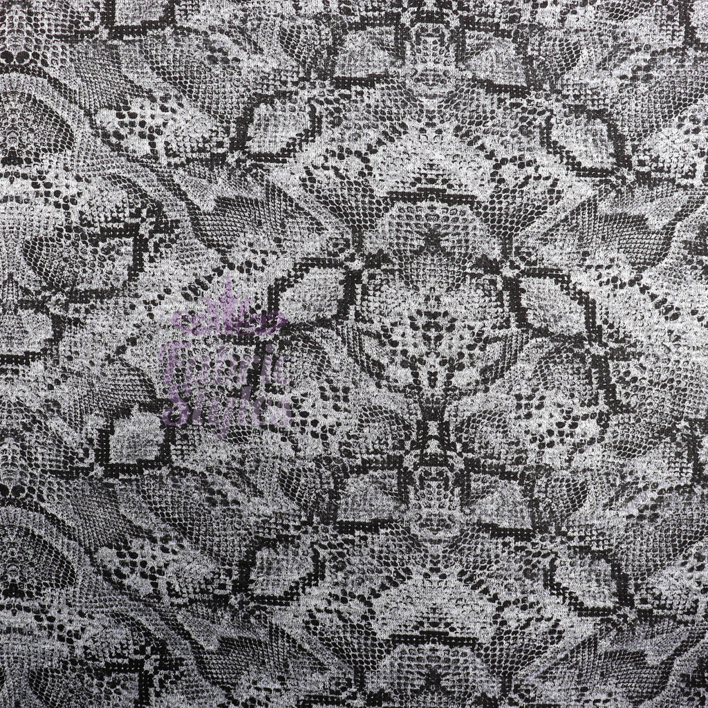Grey Snake Animal Loungewear Fabric