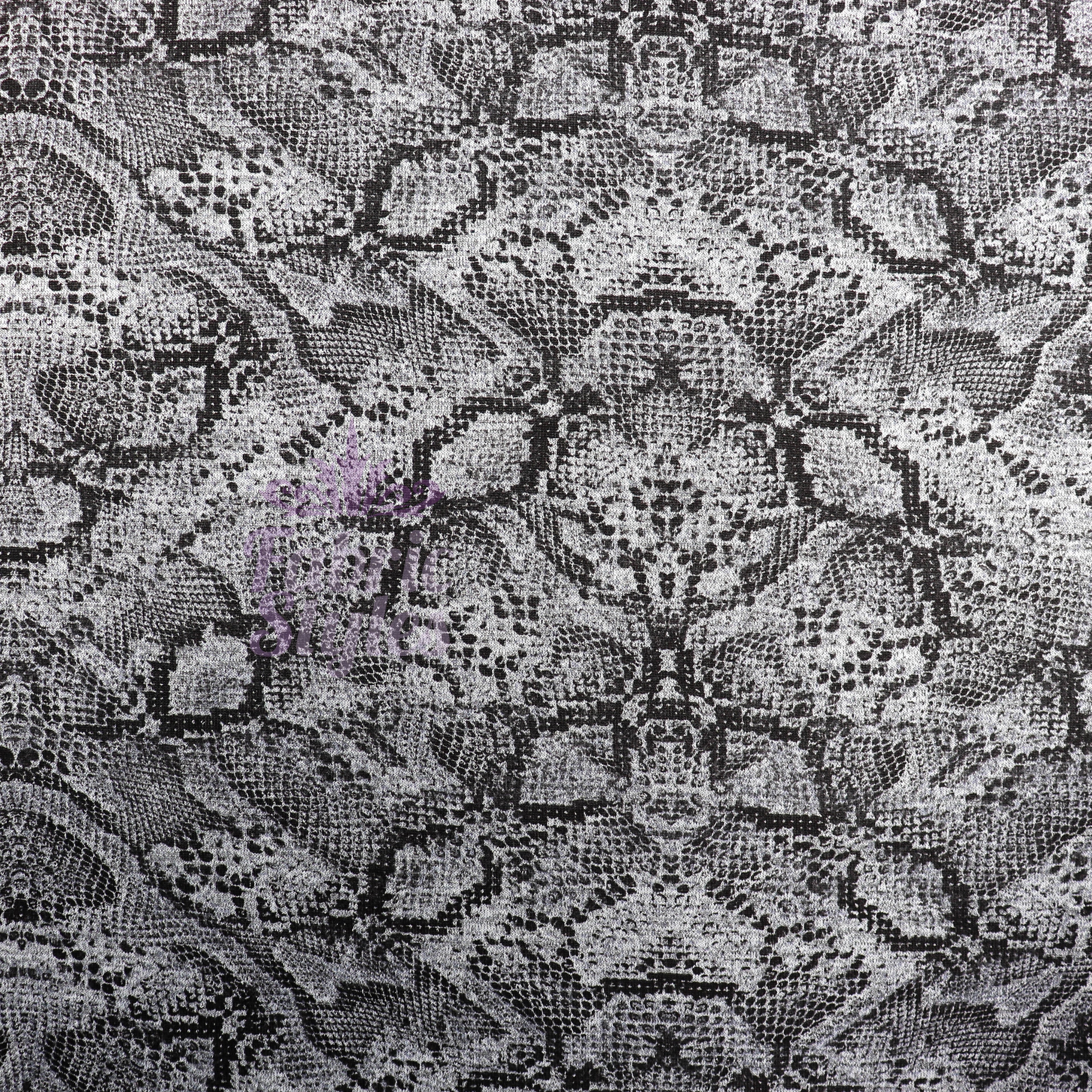 Grey Snake Animal Loungewear Fabric