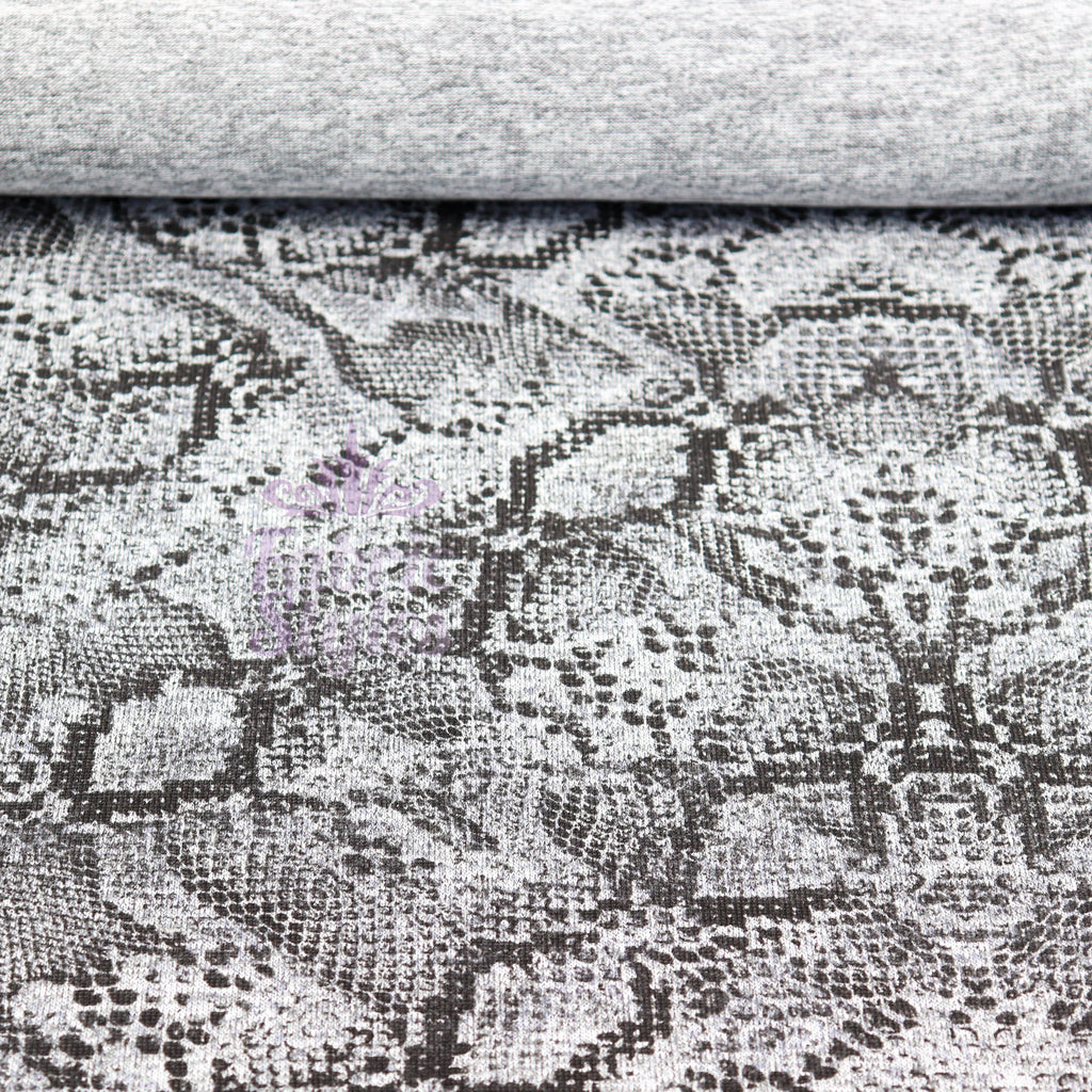 Grey Snake Animal Loungewear Fabric