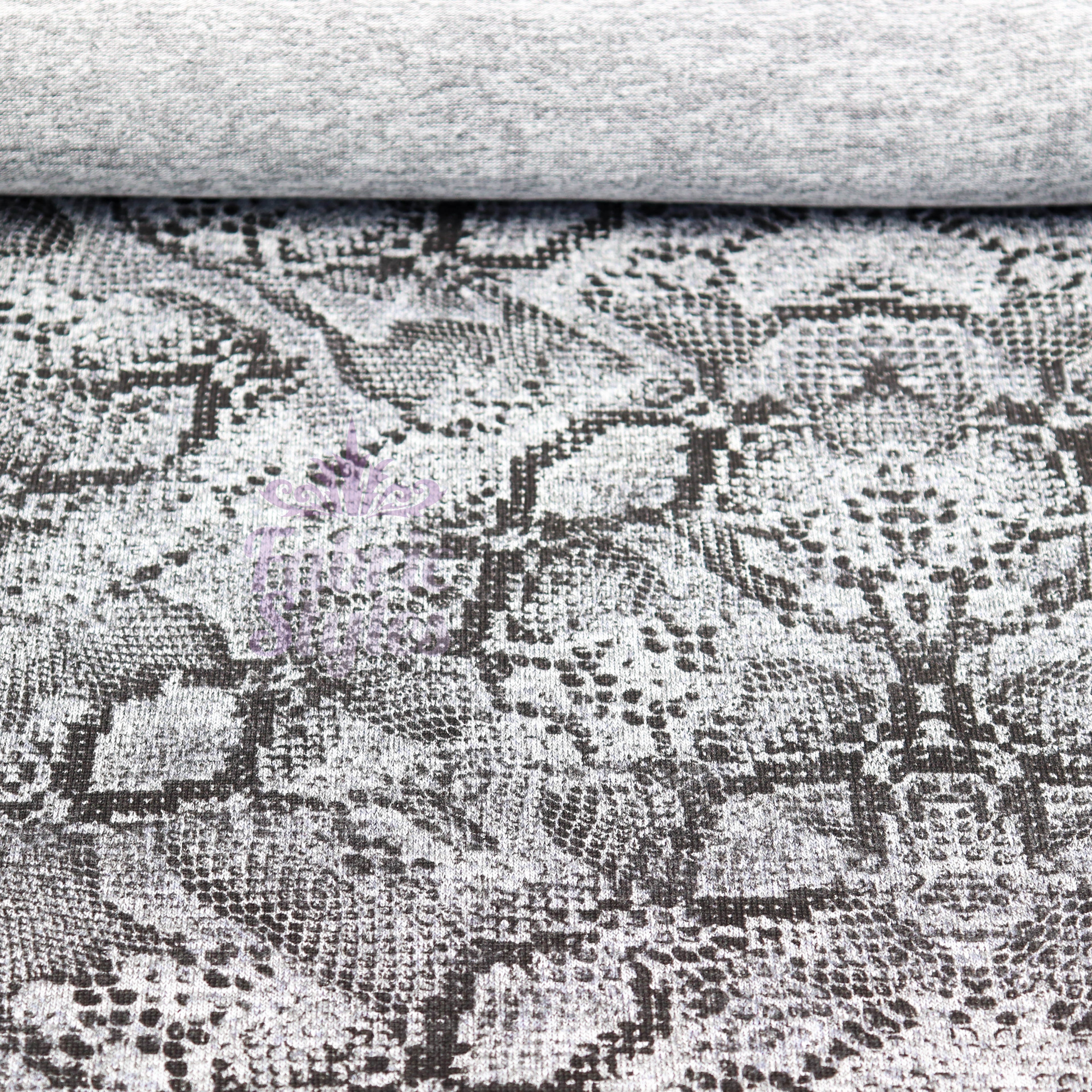 Grey Snake Animal Loungewear Fabric