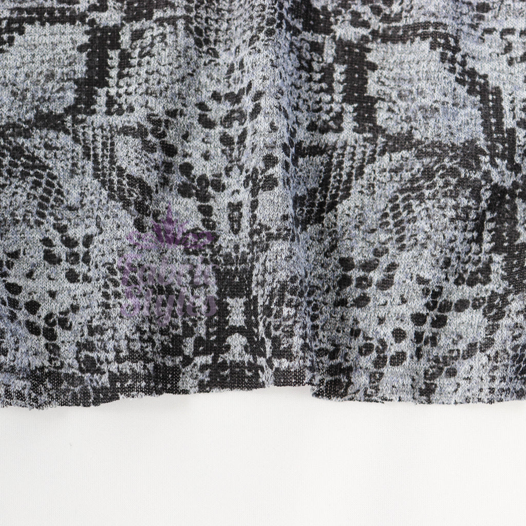 Grey Snake Animal Loungewear Fabric