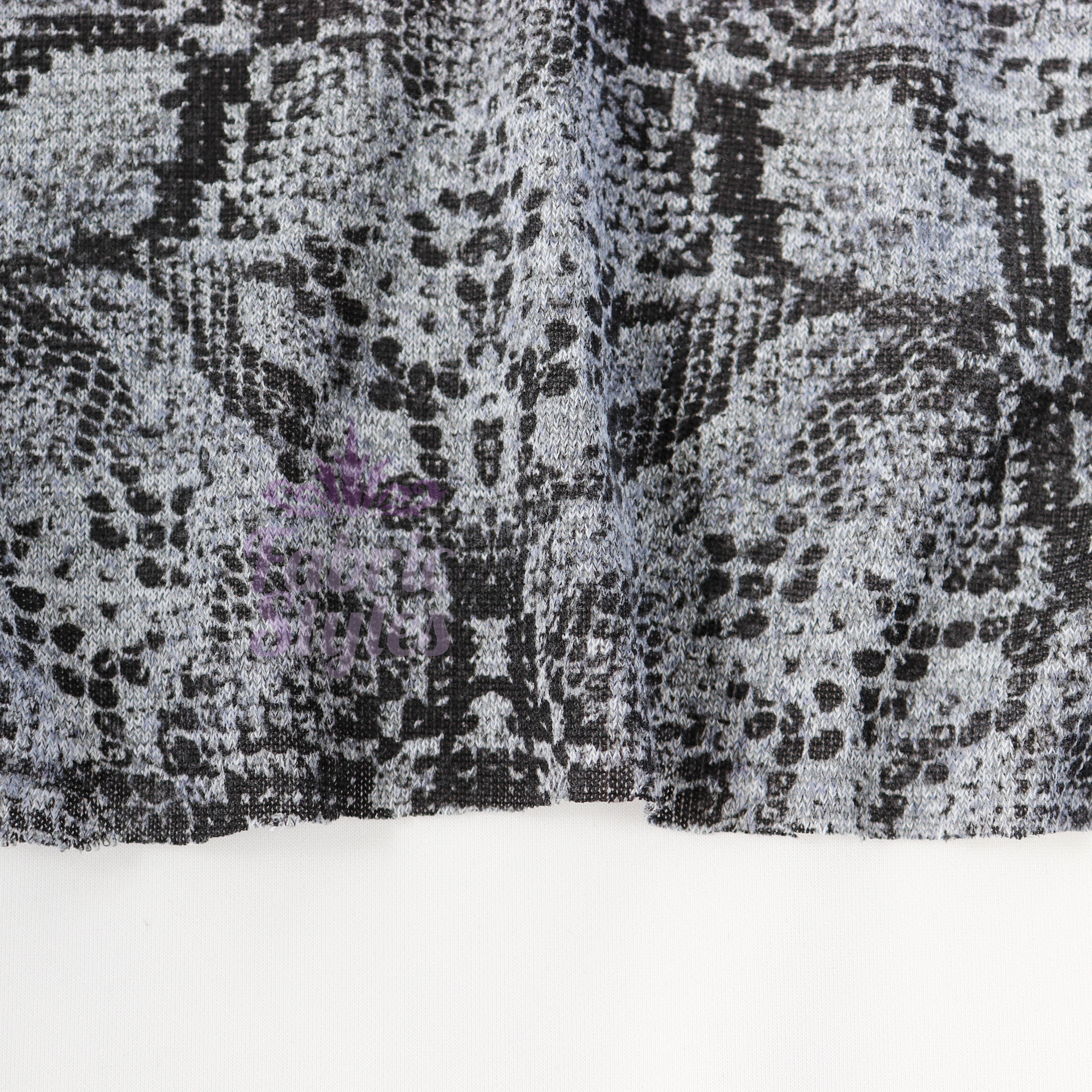 Grey Snake Animal Loungewear Fabric