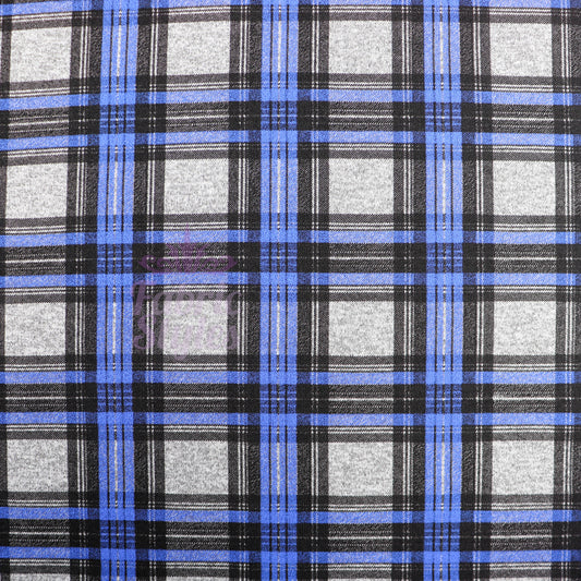 Blue Stripe Tartan Loungewear Fabric