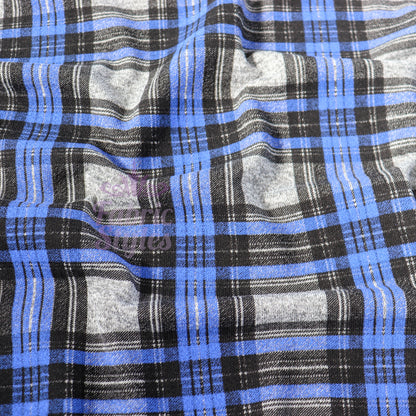 Blue Stripe Tartan Loungewear Fabric