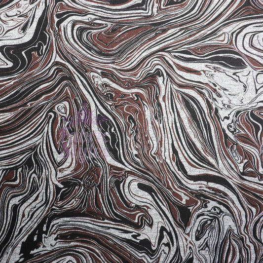 Brown Black Tie Dye Loungewear Fabric