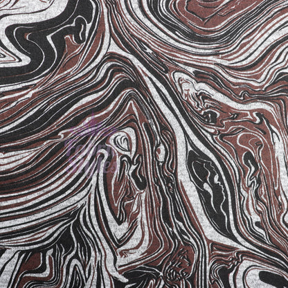 Brown Black Tie Dye Loungewear Fabric