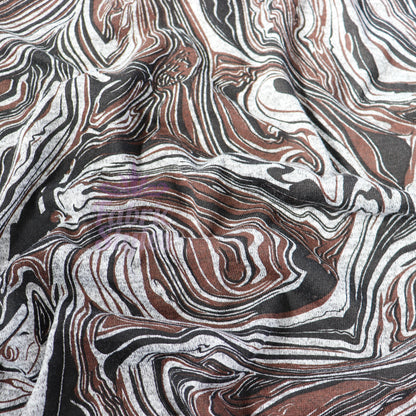 Brown Black Tie Dye Loungewear Fabric