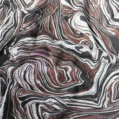Brown Black Tie Dye Loungewear Fabric