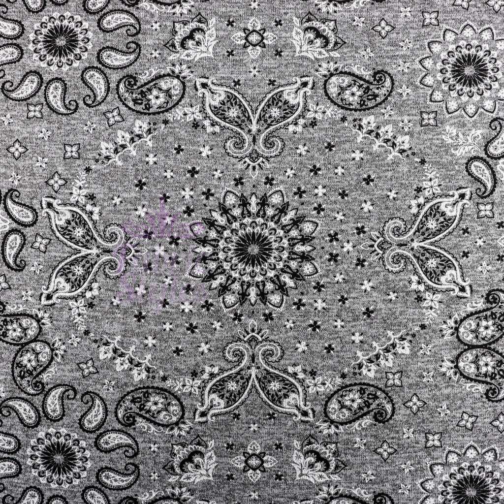 Paisley Grey Black Loungewear Fabric