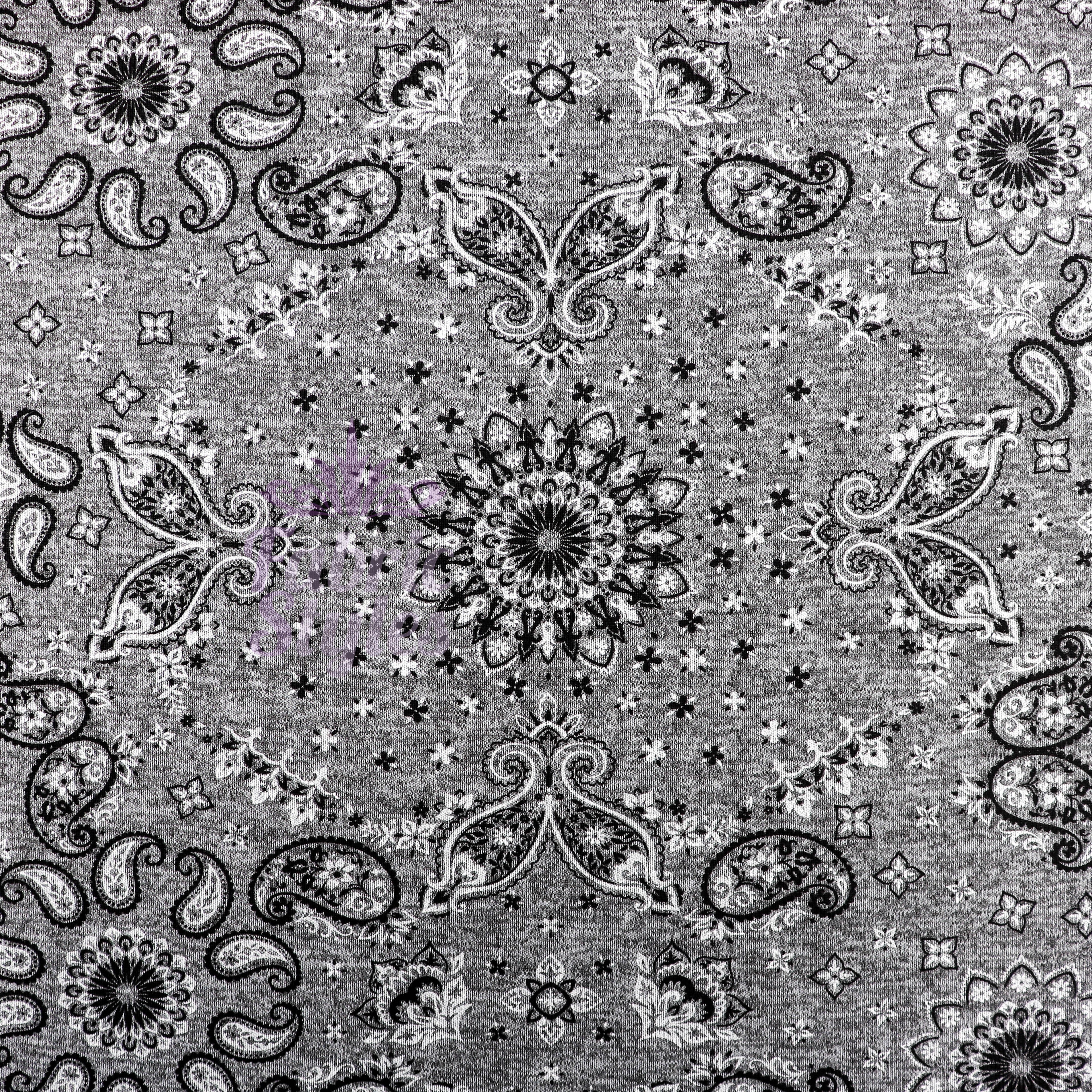 Paisley Grey Black Loungewear Fabric