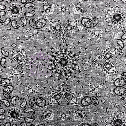 Paisley Grey Black Loungewear Fabric