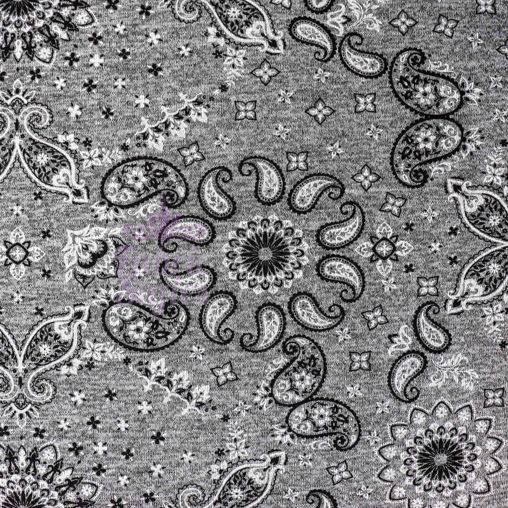 Paisley Grey Black Loungewear Fabric