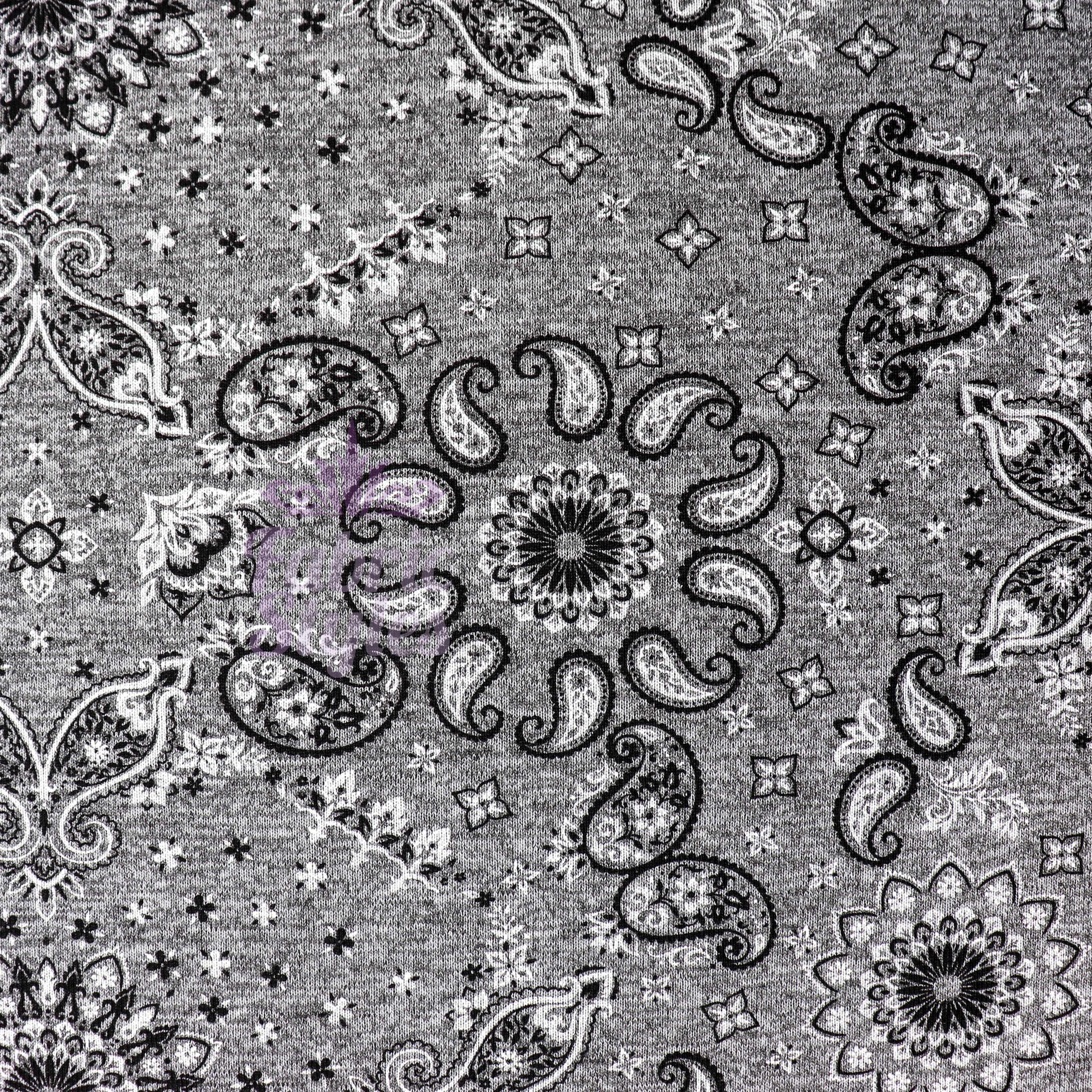 Paisley Grey Black Loungewear Fabric