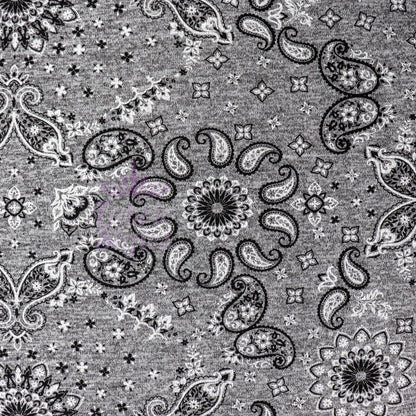 Paisley Grey Black Loungewear Fabric