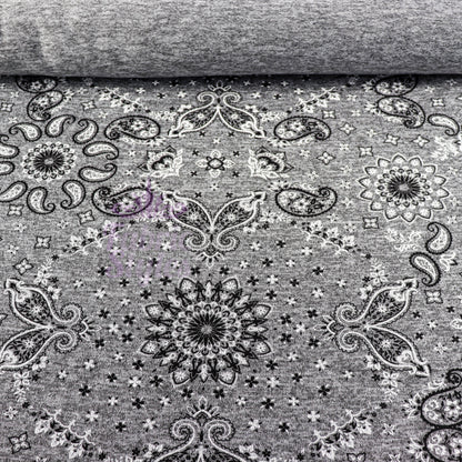 Paisley Grey Black Loungewear Fabric
