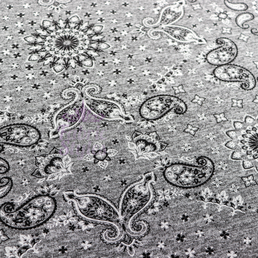 Paisley Grey Black Loungewear Fabric