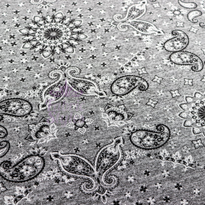 Paisley Grey Black Loungewear Fabric