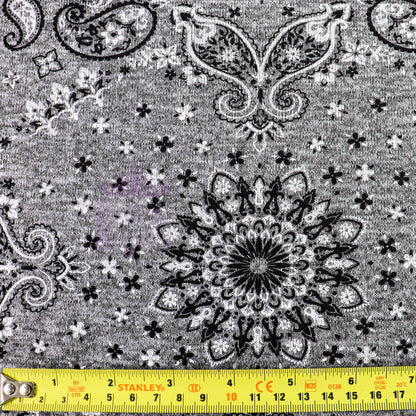 Paisley Grey Black Loungewear Fabric