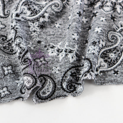 Paisley Grey Black Loungewear Fabric