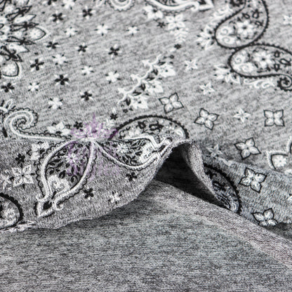 Paisley Grey Black Loungewear Fabric