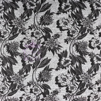 Black Floral Loungewear Fabric
